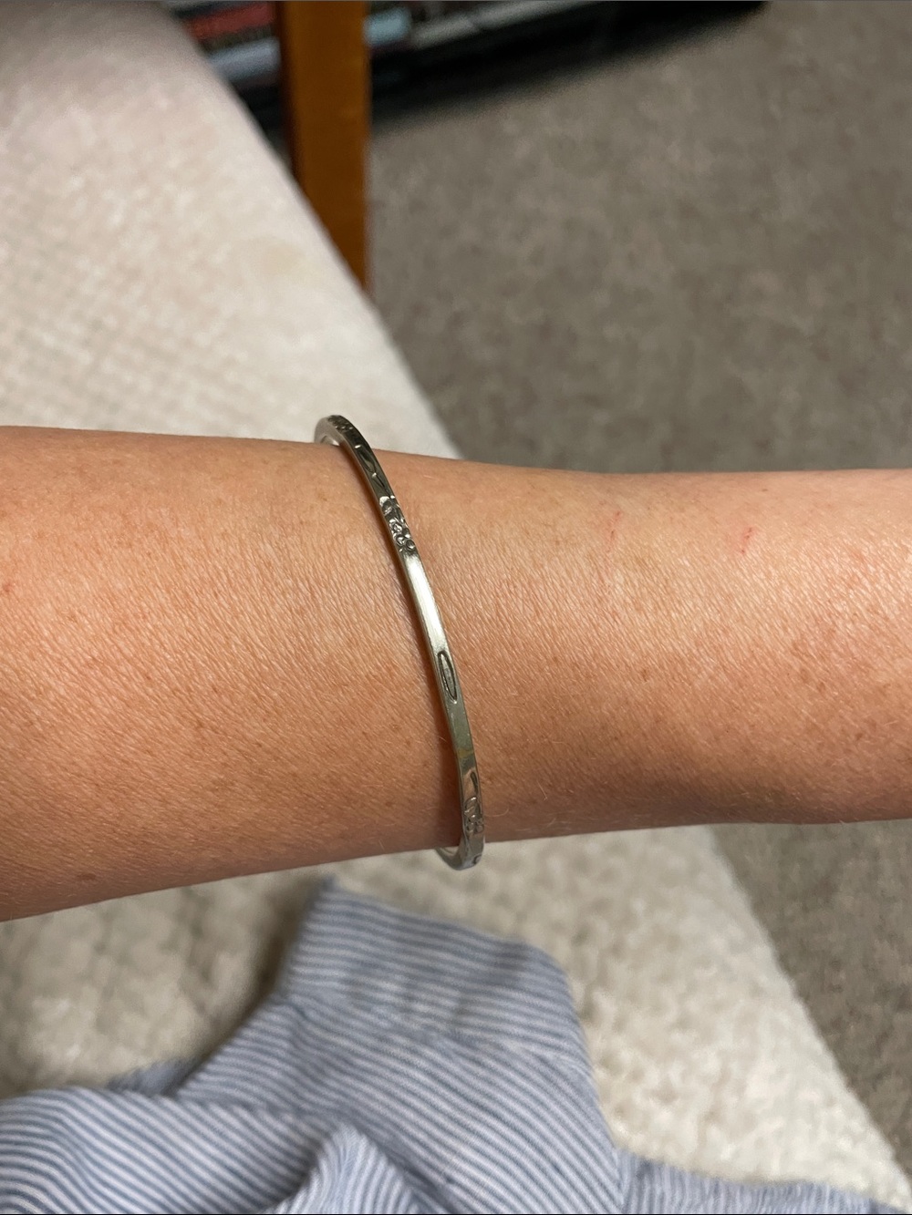 Sterling 925 engraved bangle